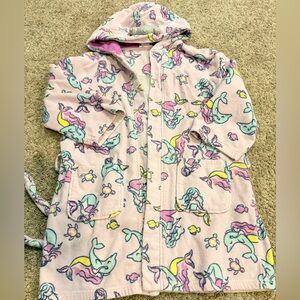 Saint Eve Girls Swim Swimsuit Cover Hooded Bathrobe Mermaid Size M